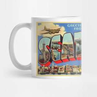 Greetings from Seattle Washington - Vintage Large Letter Postcard Mug